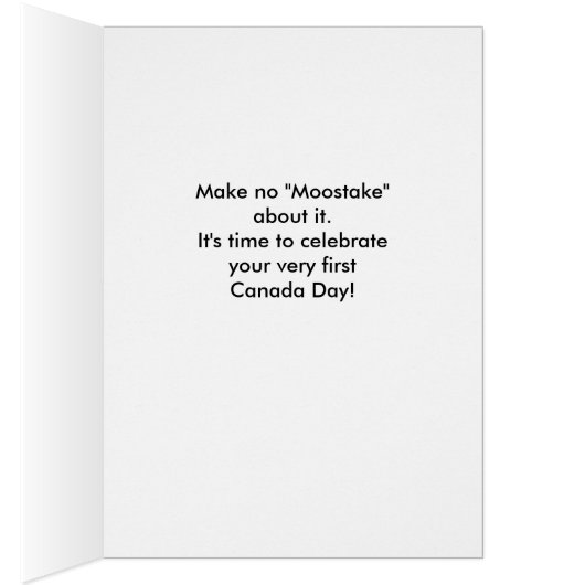 Funny First Canada Day, Moose with Maple Tiles (Binnen (Rechts))