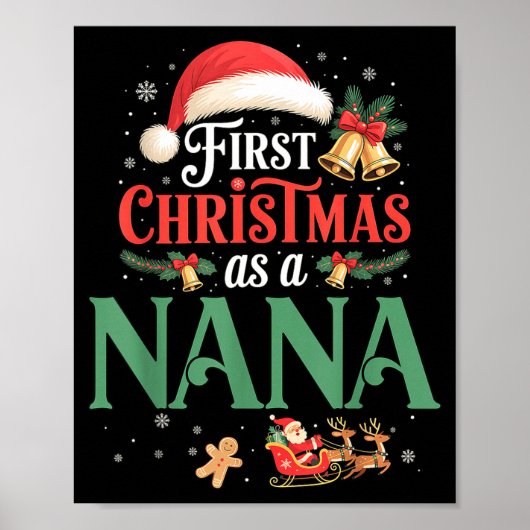 Funny First Christmas As A Nana Matching Family Xm Poster (Voorkant)