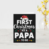 Funny First Christmas As A Papa To Be New Papa Chr Kaart (Gele Bloem)