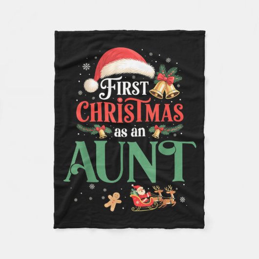 Funny First Christmas As An Aunt Matching Family X Fleece Deken (Voorkant)