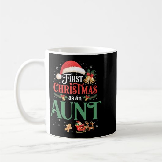 Funny First Christmas As An Aunt Matching Family X Koffiemok (Links)