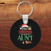 Funny First Christmas As An Aunt Matching Family X Sleutelhanger (Voorkant)