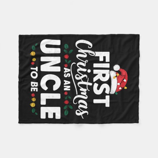 Funny First Christmas As An Uncle To Be New Uncle  Fleece Deken (Voorkant (Horizontaal))