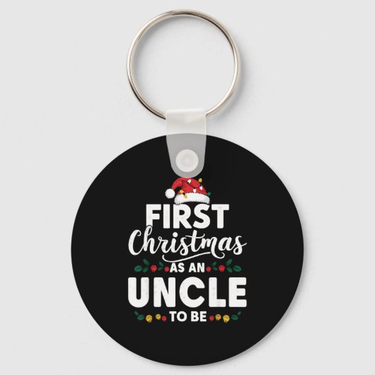 Funny First Christmas As An Uncle To Be New Uncle  Sleutelhanger (Voorkant)