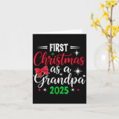 Funny First Christmas As Grandpa 2025 Matching Coq Kaart (Gele Bloem)