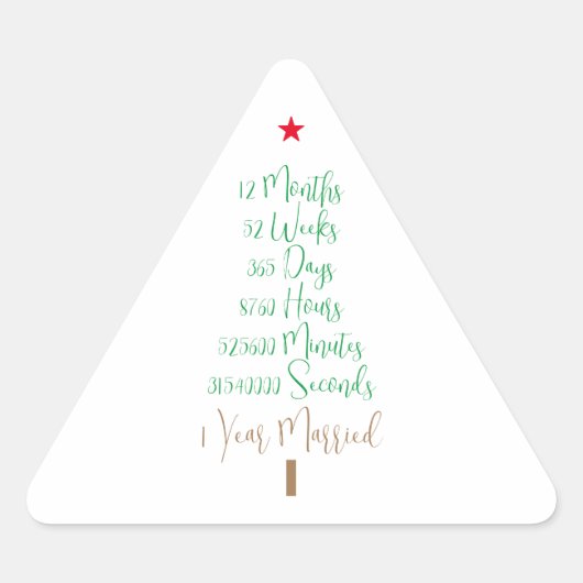 Funny First Christmas Married 1 Year Wed xmas Sticker (Voorkant)