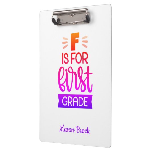 Funny First-grade student, gepersonaliseerd cadeau Klembord (Links)