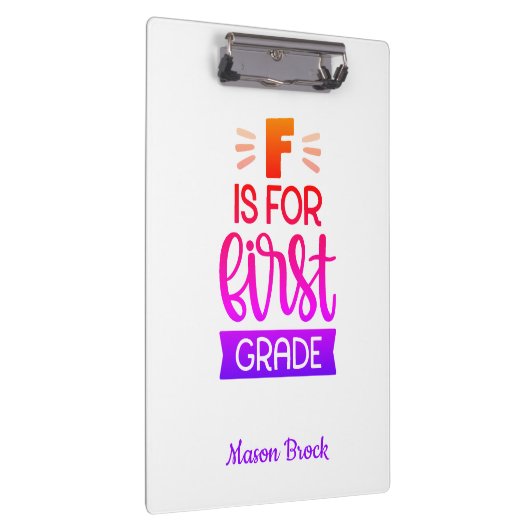 Funny First-grade student, gepersonaliseerd cadeau Klembord (Rechts)