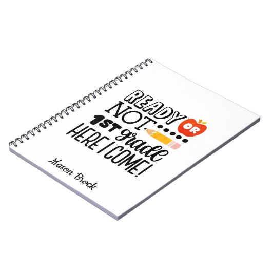 Funny First-grade student, gepersonaliseerd cadeau Notitieboek (Linkerzijde)