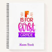 Funny First-grade student, gepersonaliseerd cadeau Notitieboek (Voorkant)
