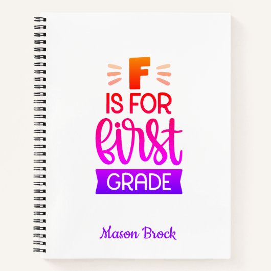Funny First-grade student, gepersonaliseerd cadeau Notitieboek (Voorkant)
