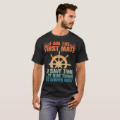 Funny First Mate For Men Women Pontoon Boat Captai T-shirt (Voorkant volledig)