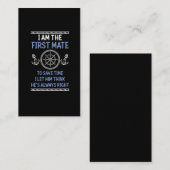 Funny First Mate Joke Nautic Sailing Humor Visitekaartje (Voorkant / Achterkant)