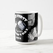 Funny First Vaderdag Typografie en Foto Koffiemok (Voorkant rechts)