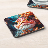 Funny Fish and Coral Close Bier Onderzetter (Linkerzijde)