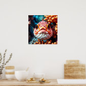 Funny Fish and Coral Close Poster (Keuken)