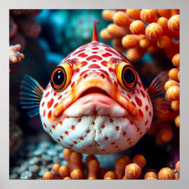 Funny Fish and Coral Close  Poster