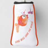 Funny Fish and Worm Golf Head Hoesje - Aangepaste  Golfheadcover (Draai 90)