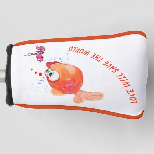 Funny Fish and Worm Golf Head Hoesje - Aangepaste  Golfheadcover (Voorkant)