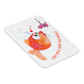 Funny Fish and Worm Love Romantic Cartoon Magnet Magneet (Rechterzijde)