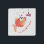 Funny Fish and Worm Love Romantic Stone Magnet Stenen Magneet<br><div class="desc">Stenen magneten met Funny Fish and Worm Love Romantische Cartoon Tekenen Speelse Leuke Tekst - - of Kies / Voeg Uw Unieke Tekst / Lettertype / Kleur - Maak Uw Speciale Koelkast Magneten Gift - Vergroot en verplaats of verwijder en voeg elementen / afbeelding met Maatwerk tool ! - Tekenen...</div>