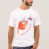 Funny Fish and Worm Playful T-Shirt (Voorkant)