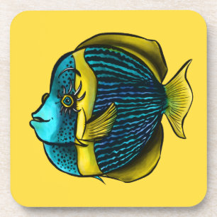 Funny fish Aquatic Marine under the Zee Kinder Bier Onderzetter