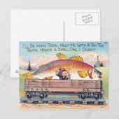 Funny Fish Briefkaart Fisherman Vist Cartoon (Voorkant / Achterkant)