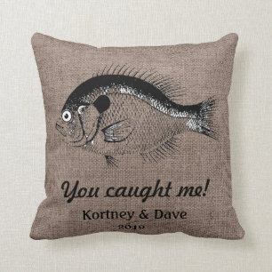 Funny Fish Burlap Beach Bum Back Indoor Pill Kussen