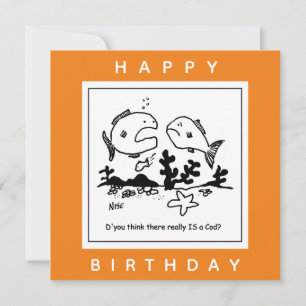 Funny Fish Cartoon. Vissers Kaart