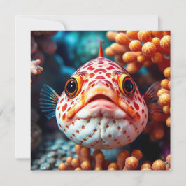 Funny Fish Close Up Blank Kaart