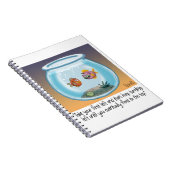 Funny Fish Direction cartoon over leven en dood Notitieboek (Rechterzijde)