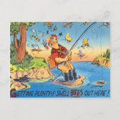 Funny Fish Fisherman Briefkaart Vist Cartoon (Voorkant)