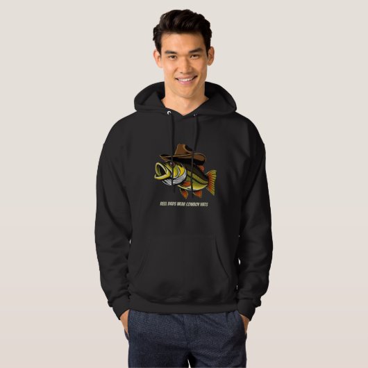 Funny-Fish Het dragen van een Cowboy Pet-Dad- Hoodie (Voorkant volledig)