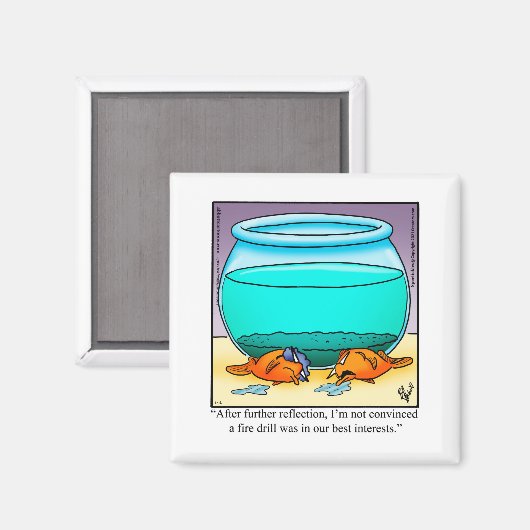 Funny Fish Humor Square Magnet (Voorkant / Achterkant)