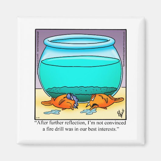 Funny Fish Humor Square Magnet (Voorkant)