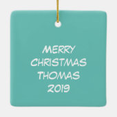 Funny Fish Kerstmis Bass Vist Cute Cartoon Keramisch Ornament (Achterkant)