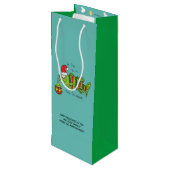 Funny Fish Kerstmis Bass Vist Cute Cartoon Wijn Cadeautas (Achterkant Gekanteld)