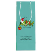 Funny Fish Kerstmis Bass Vist Cute Cartoon Wijn Cadeautas (Achterkant)