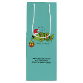 Funny Fish Kerstmis Bass Vist Cute Cartoon Wijn Cadeautas (Voorkant)