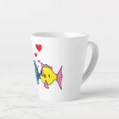 Funny Fish Kissing Latte Mok (Rechterhoek)