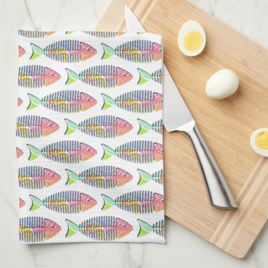 Funny Fish Kitchen Towel Theedoek (Quarter Fold)