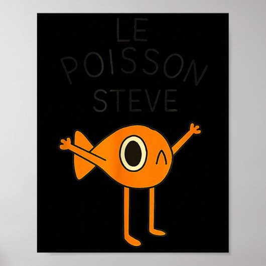 Funny Fish Le Poisson Steve Voor Kinderen Vrouwen Poster (Voorkant)