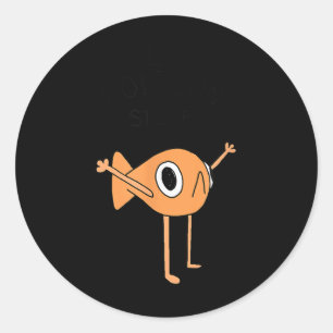 Funny Fish Le Poisson Steve Voor Kinderen Vrouwen  Ronde Sticker