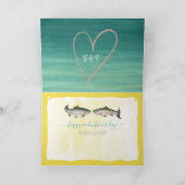 Funny Fish Monogram Hearts Valentijnsdag Kaart (Binnen)