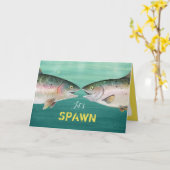 Funny Fish Monogram Hearts Valentijnsdag Kaart (Gele Bloem)