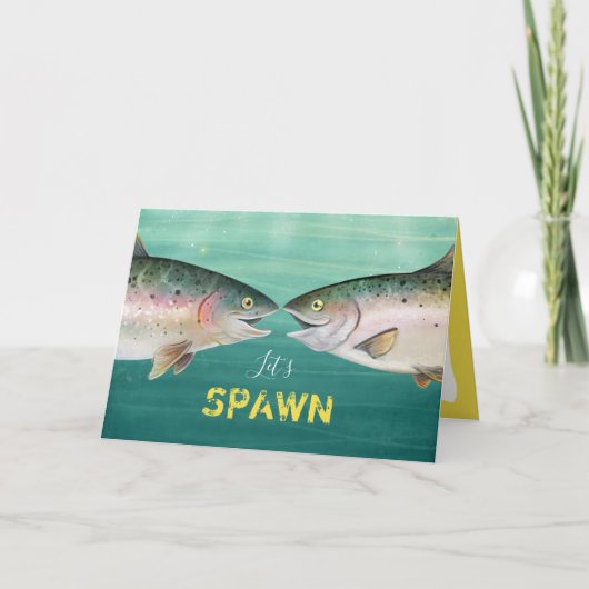 Funny Fish Monogram Hearts Valentijnsdag Kaart (Voorkant)