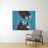 Funny Fish Monsters die Kinder spreken Wandkleed (In Situ (horizontaal))