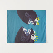 Funny Fish Monsters die Kinder spreken Wandkleed (Voorkant (horizontaal))