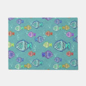 Funny FISH patroon gekleurd + jouw ideeën Deurmat (Voorkant)